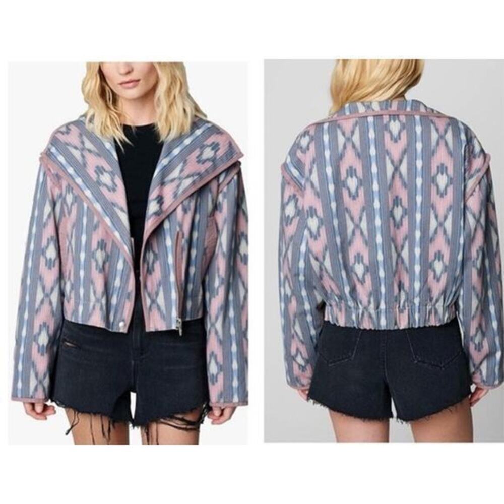 BLANKNYC Open Sky Tribal Print Jacket aztec Design Winter Native Indie sz small